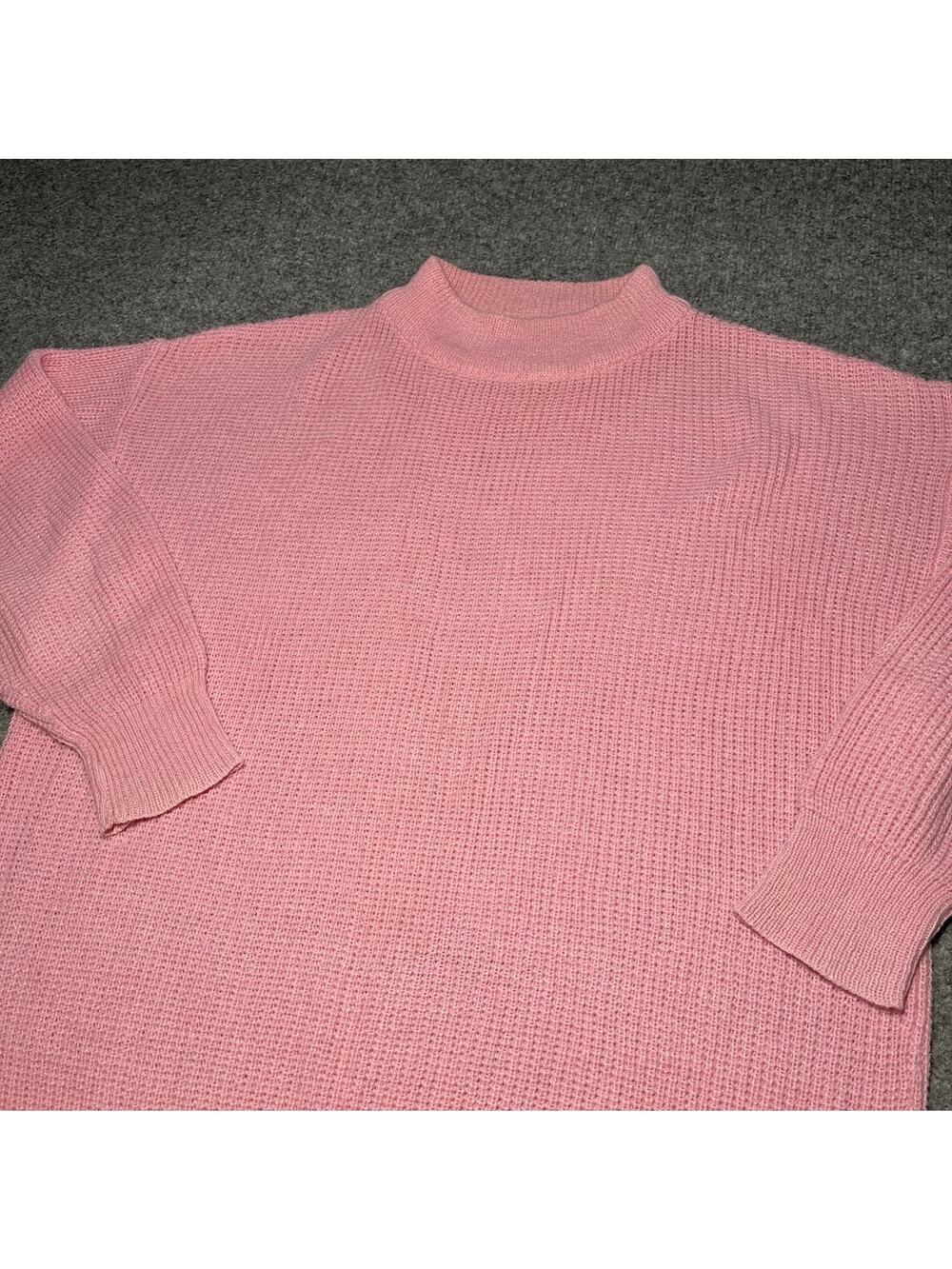 Vintage A’Milano Sweater Womens Large Pink Designer Retro Knit Ramie Acrylic
